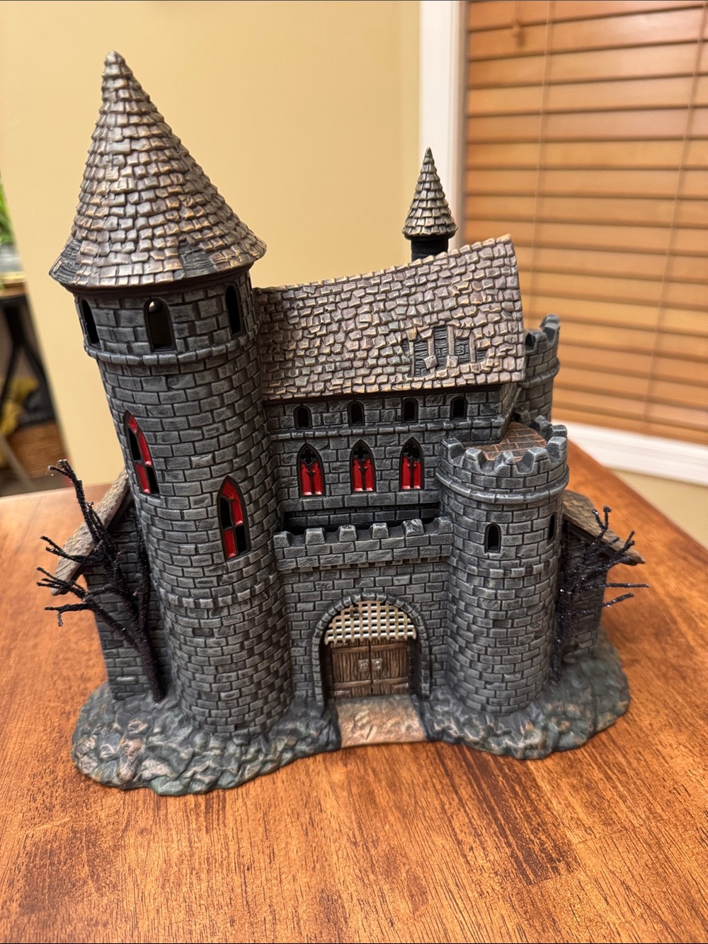 Retired Rare Department 56 Dracula’s Castle with Glowing Red Lights
